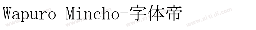 Wapuro Mincho字体转换
